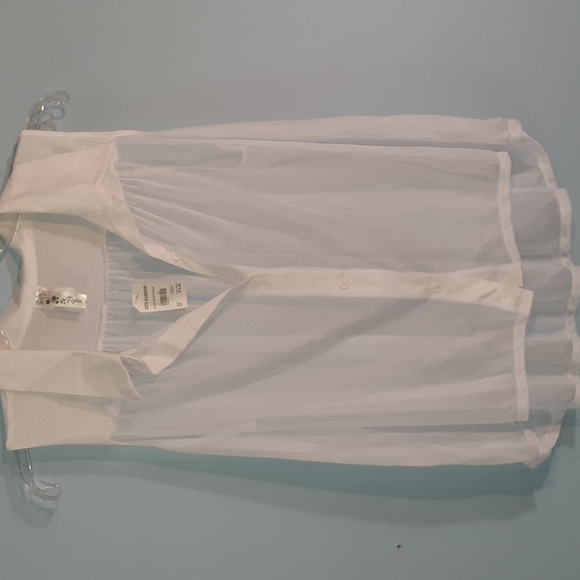 NWT Sheer White Sleeveless Top Blouse Plus size 1x/2x - Picture 2 of 7